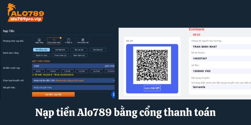 Nap tien alo789 qua cong thanh toan
